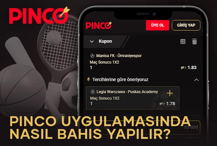 Pinco uygulamasında spor bahisleri yapın